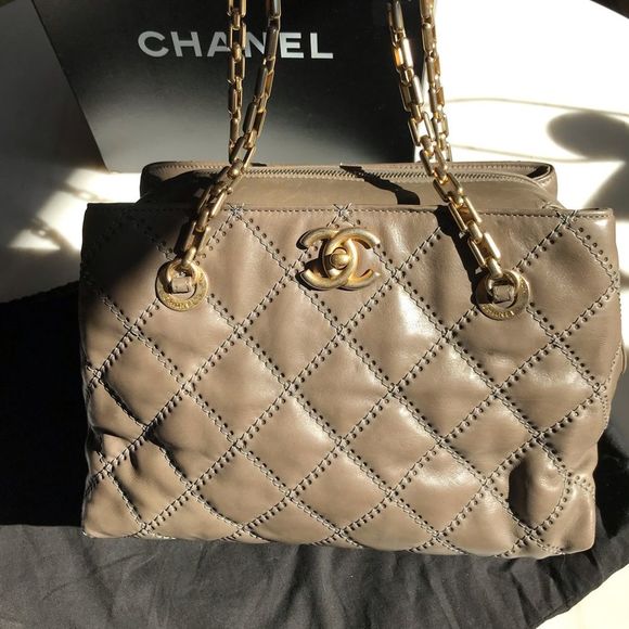 CHANEL Handbags - CHANEL Grey Small Zip Shopping Bag 31 CM NWT